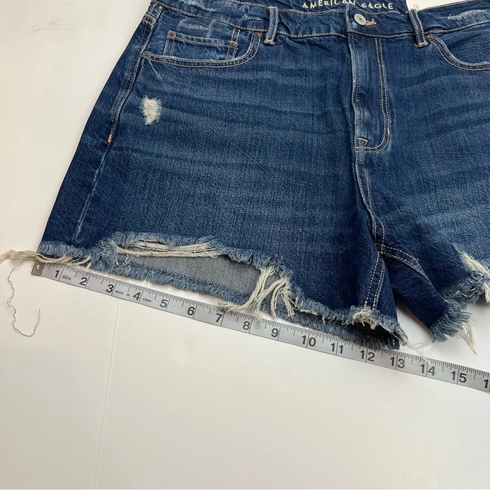 American Eagle Tomgirl Womens Size 14 32W Dark Wash Blue Jean Shorts‎ NEW